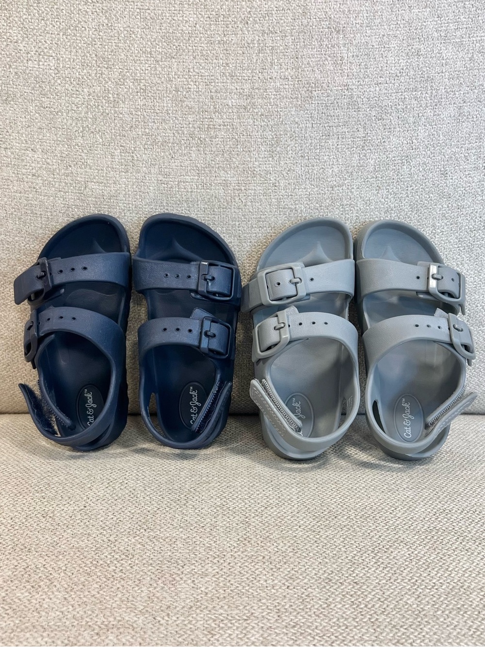 Cat & Jack EVA Footbed Sandals Lot Toddler Size 9 | Gray & Navy | Water-Friendly